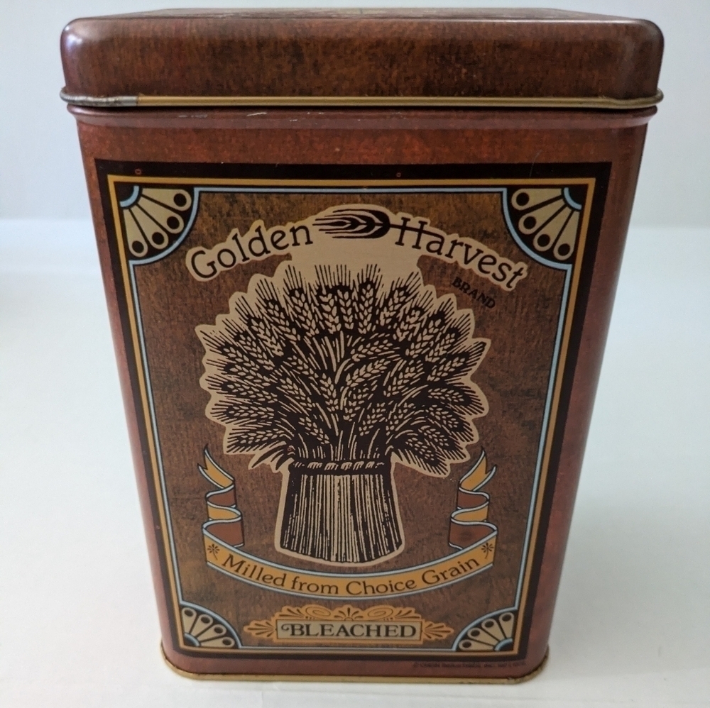Vintage Golden Harvest Flour Tin Canister by Cheinco